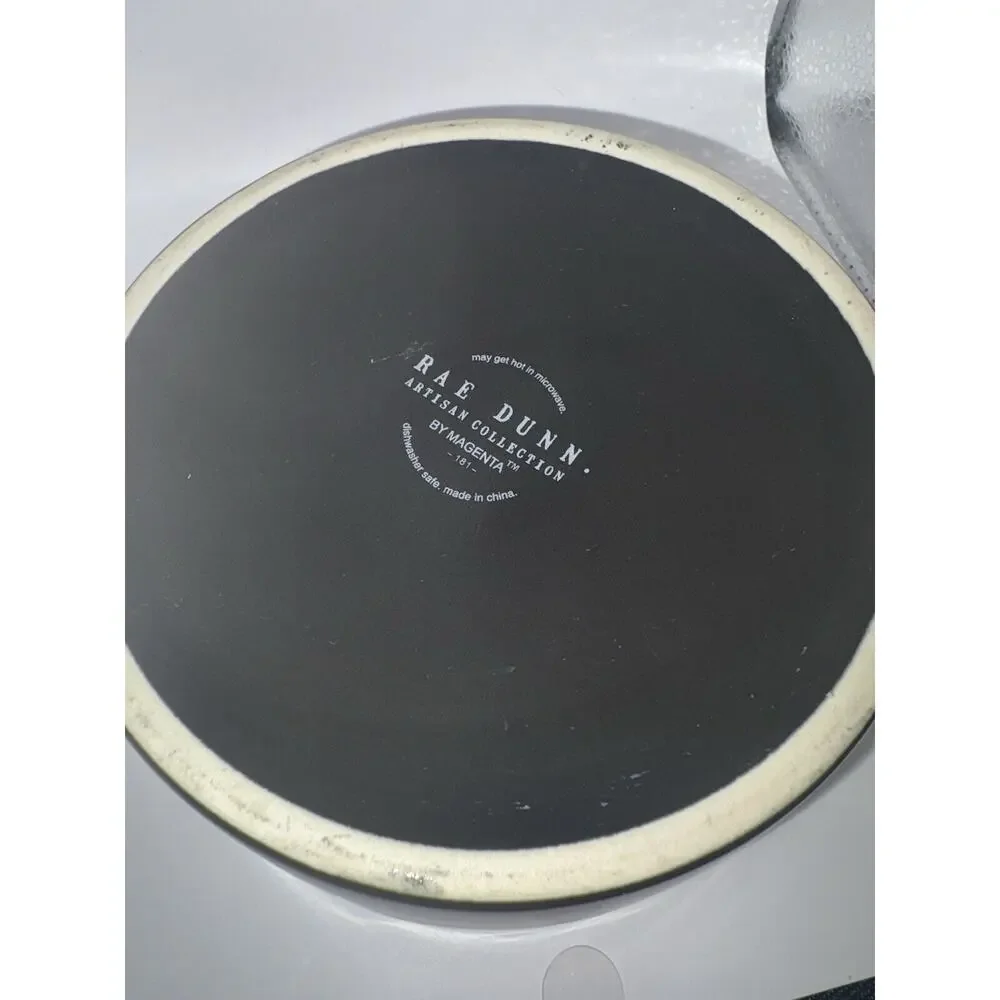 Rae Dunn TREAT Black Orange Pet Dog Food Water Bowl Dish Replacement